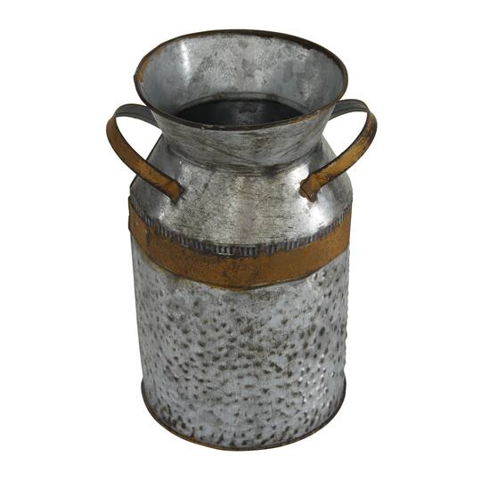 9" Gray Decorative Farmhouse Milk Can